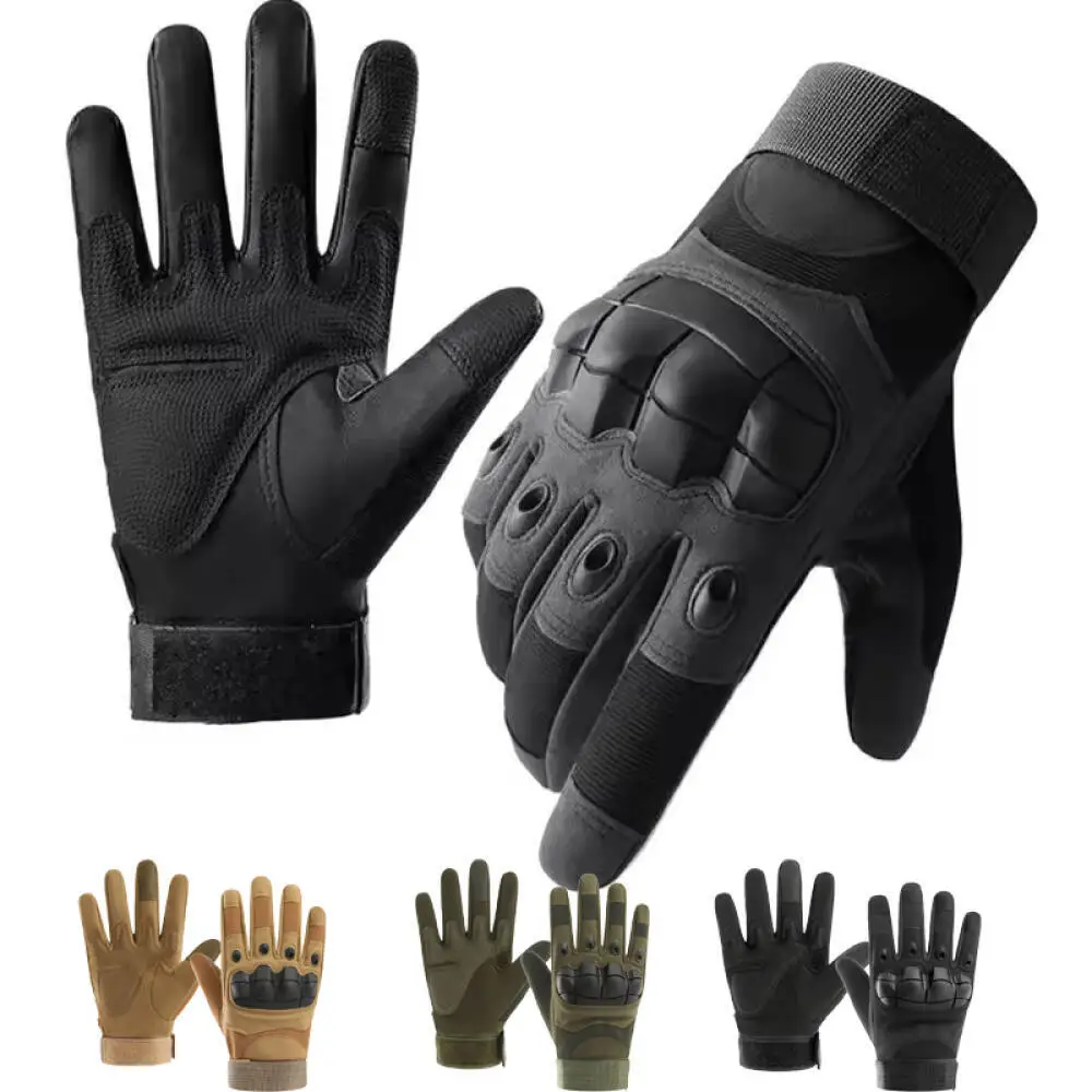 1 زوج قفازات اللمس تصميم اللياقة البدنية حماية الرياضة دراجة نارية الصيد قفازات المشي كاملة الأصابع