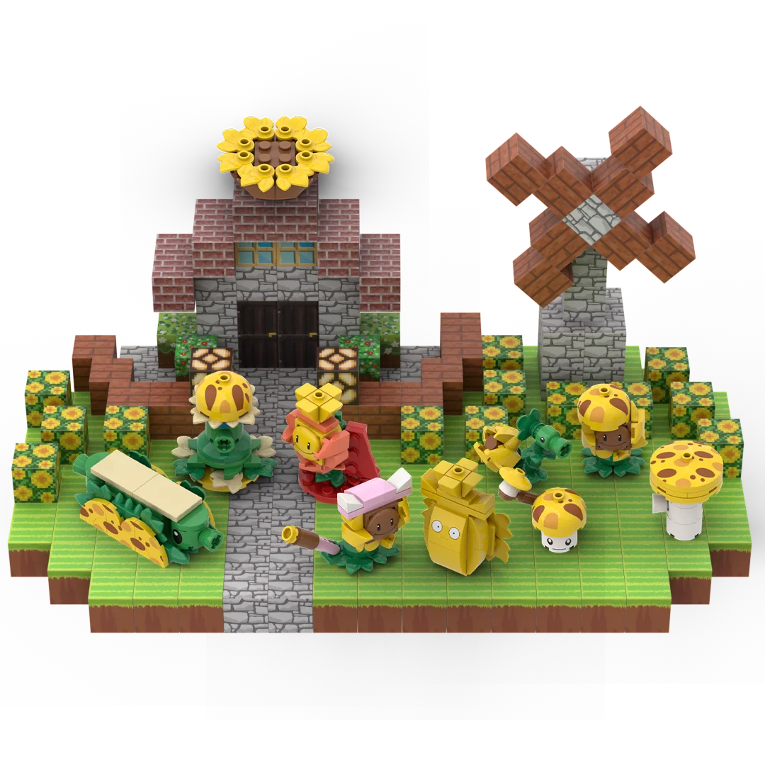 نباتات جديدة مقابل الكسالى مكعبات بناء مغناطيسية Peashooter SunFlower Chomper تجميع عمل نموذج دمية لعبة للأطفال