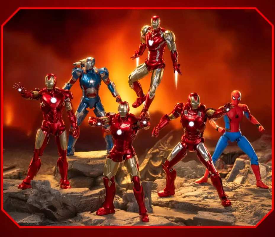 Fondjoy Marvel Heroes Unlimited Legend Iron Man 6 Handheld Blind Box Action Figure Desktop Ornament Speelgoed Verjaardagscadeau Souvenir