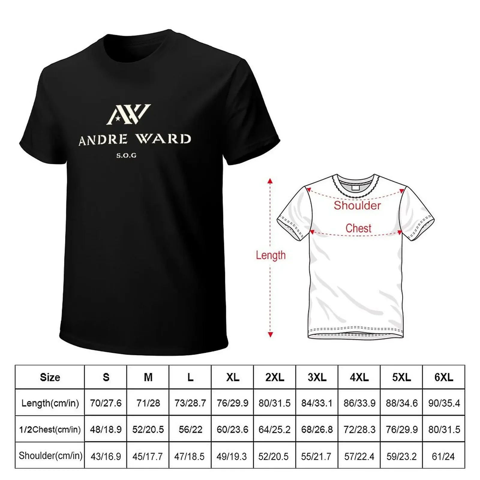 andre ward T-Shirt rapper graphic tees blue archive boys whites Men's clothing