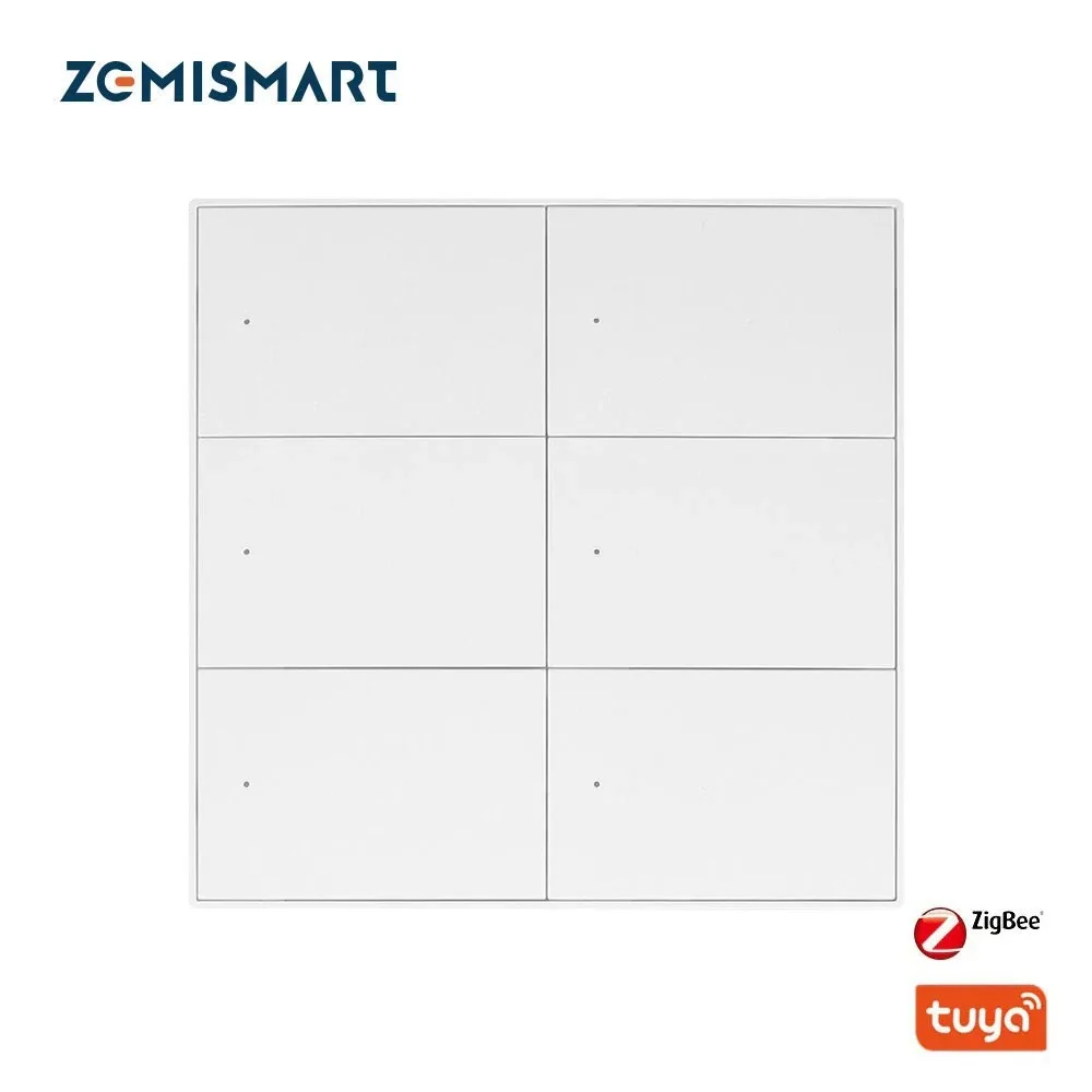 Zemismart Tuya Zigbee 4 gang con interruttore di scena interruttori a parete a 6 bande con interruttore neutro Alexa Google Home Control