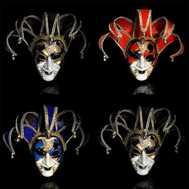 

Artistic Mask Women's Handmade Dance Props Personality Full Face Retro Venetian Mask Half Face Men Mask