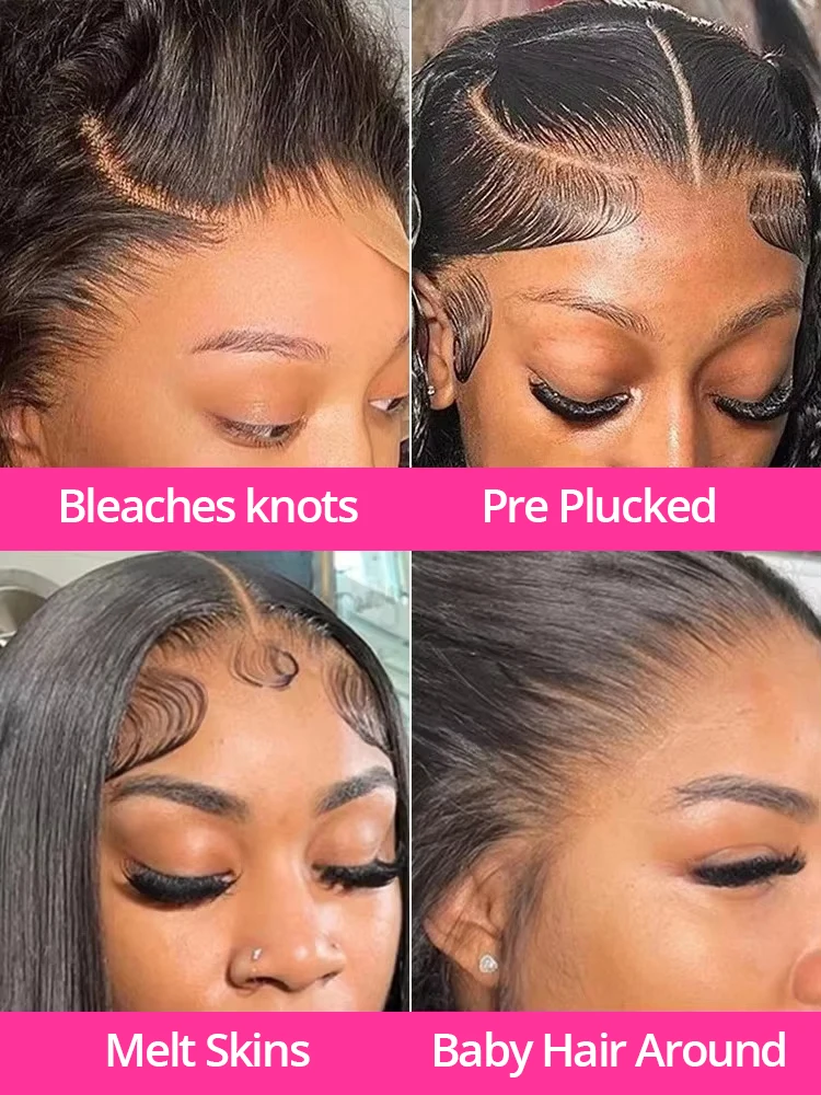 250% قبل قطع ارتداء والذهاب غلويليس شعر مستعار شعر الإنسان 13x4 13x6 HD الدانتيل الباروكة الأمامية العظام مستقيم قبل قطعها لينة 100% شعر الإنسان