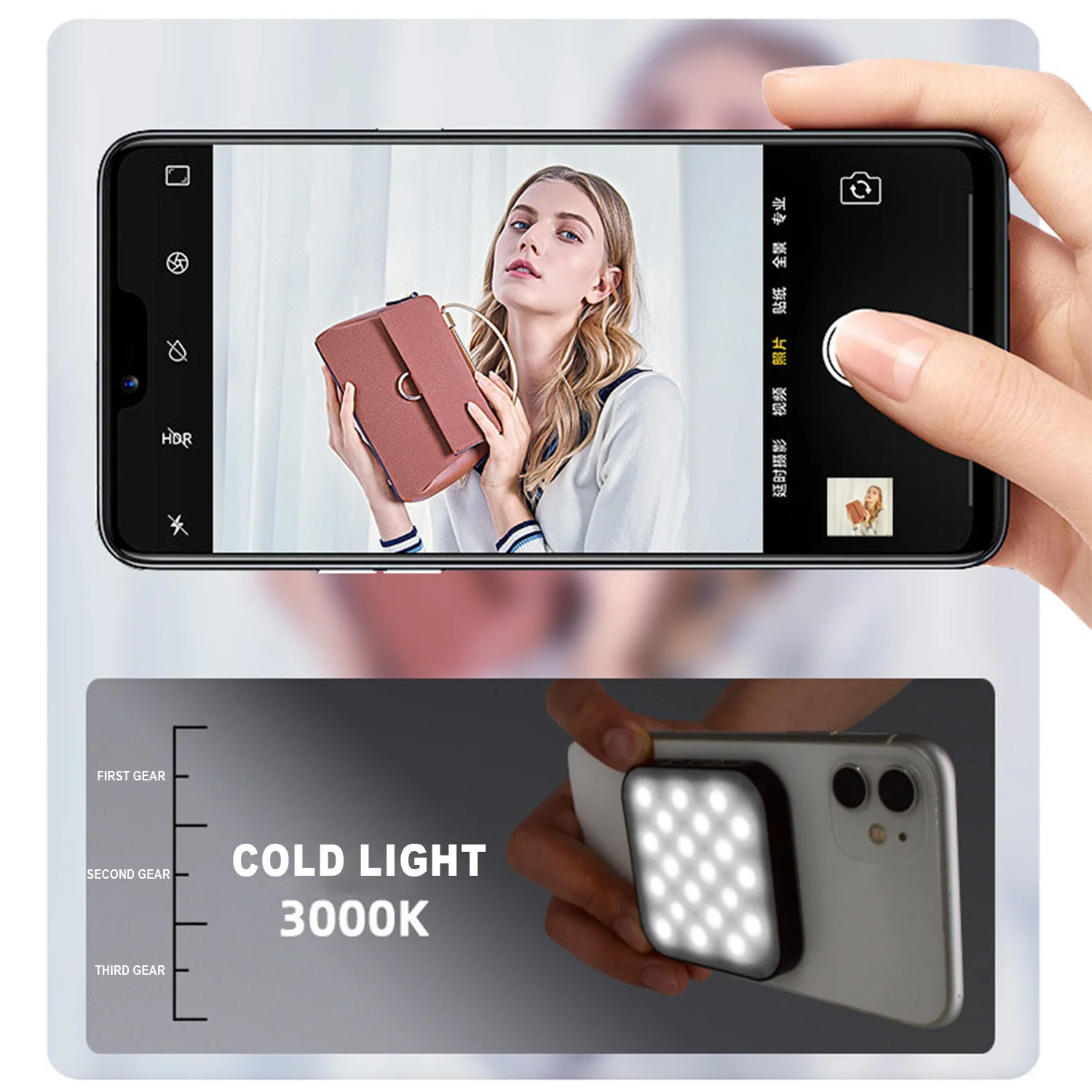 GAE-BL1 مرفق مغناطيسي للتصوير الفوتوغرافي للهاتف المحمول، والبث المباشر للكمبيوتر، وتسجيل الفيديو، ونحيف السيلفي، وإضاءة ملء LED جديدة