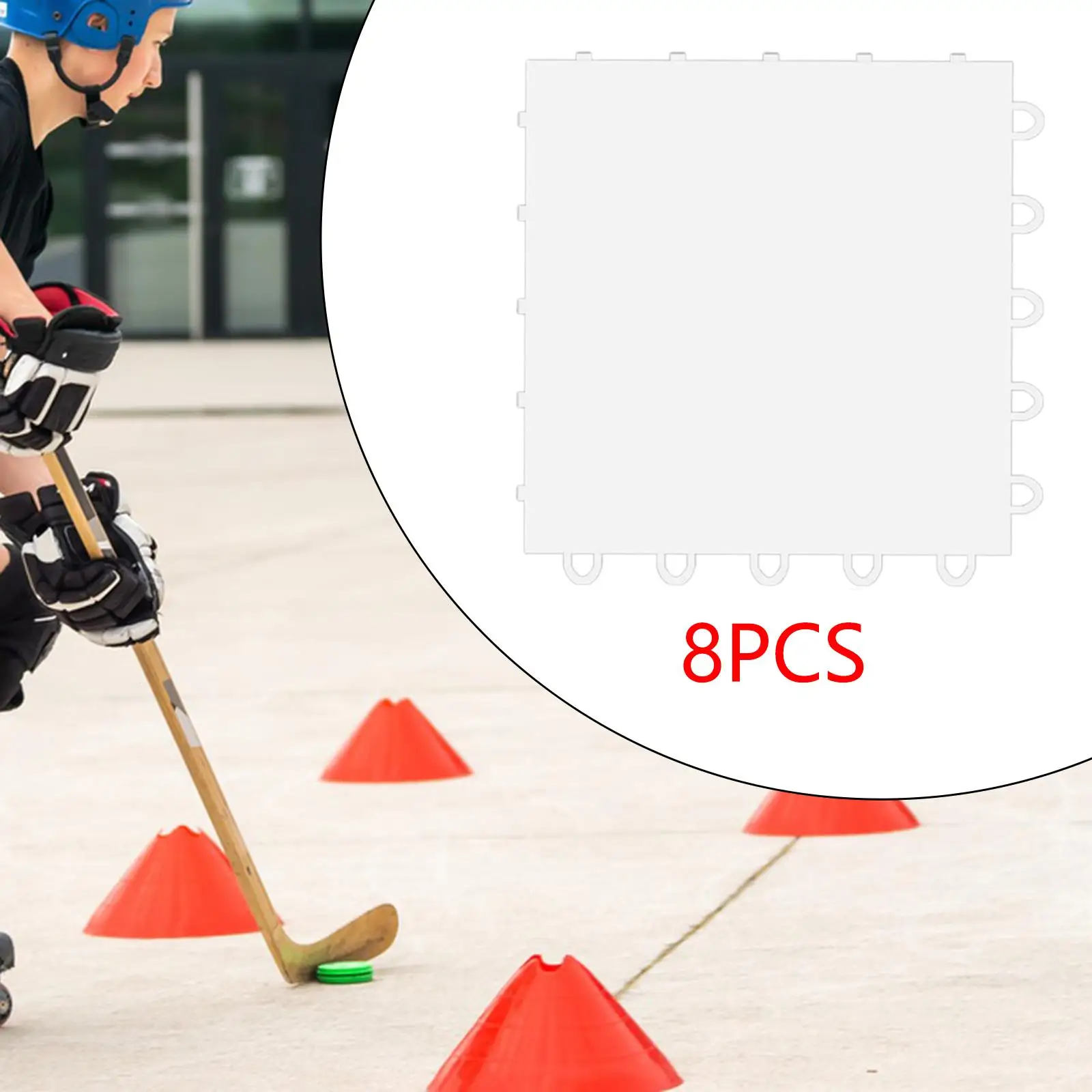 

8x Ice Hockey Training Board Portable Pucks 25cmx25cm PETG Smooth Surface Sports