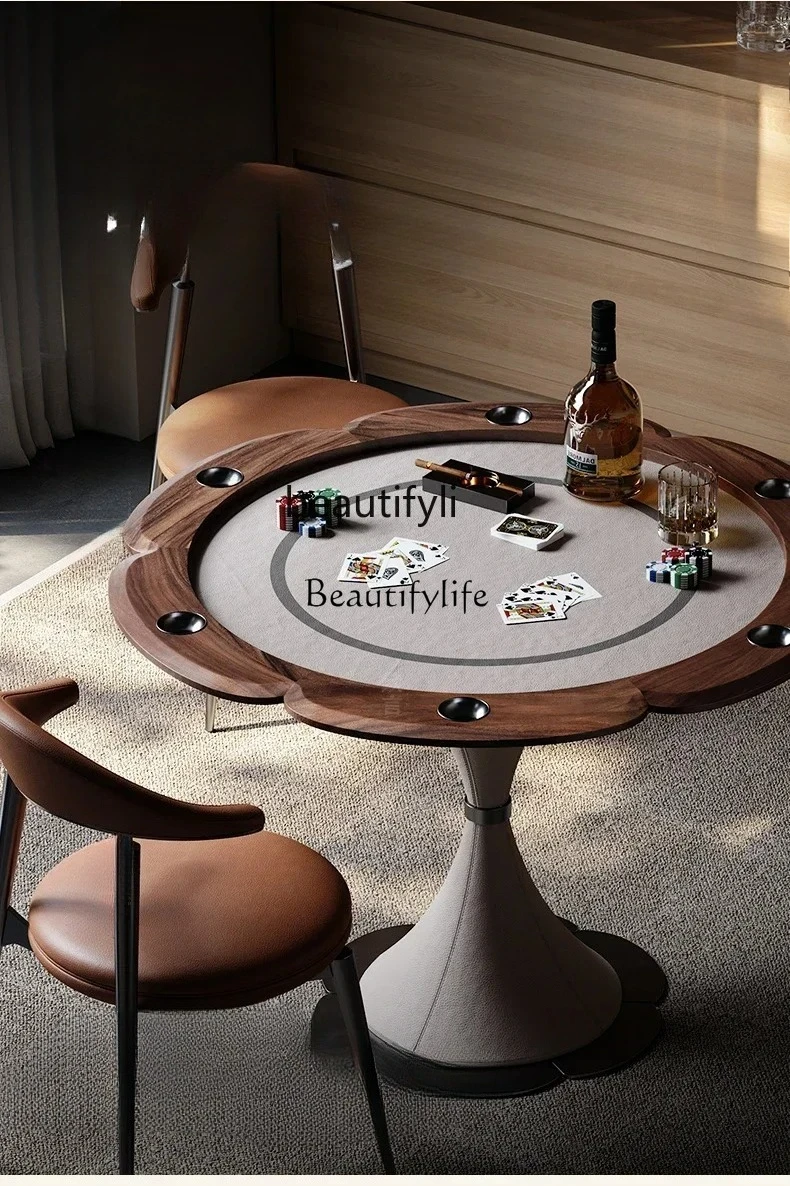 newWalnut poker table, villa furniture matching entertainment room special chess and card entertainment tabless - Image 2