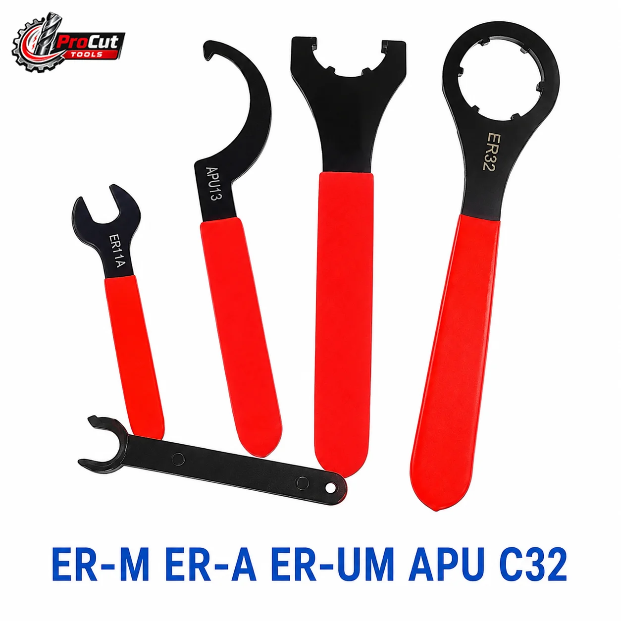 ER APU ISO Wrench Spanner, ER8‑ER40 APU13 APU16 ER16MS ER20MS, Collet Nut for CNC Milling Lathe Tool Holder