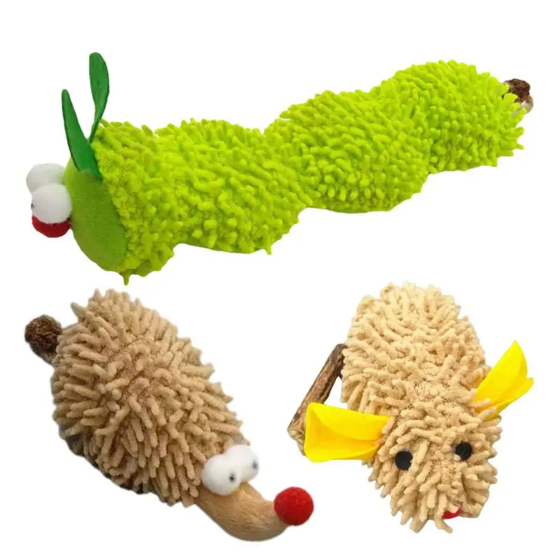 Animal Shaped Catnip Toys safe soft 3 Pieces Kitten Teething Toys Kitten Chew Toys Innovative Plush Cat Toy For Home Pet Shops