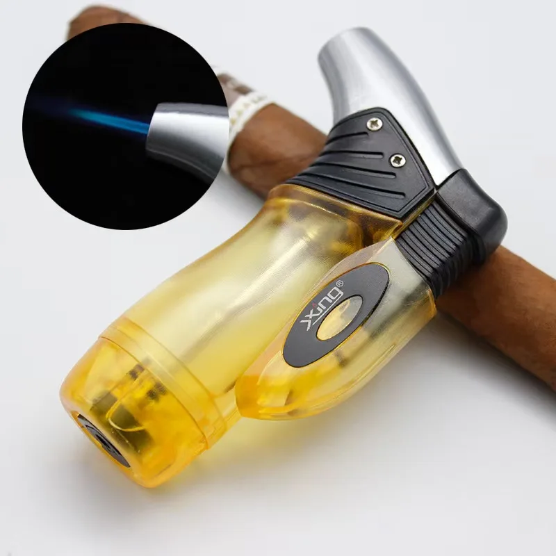 

Metal Windproof Turbo Jet Flame Cigar Lighter Transparent Spray Welding Gun Gas Lighter Cigarette Ignition Smoking Accessories