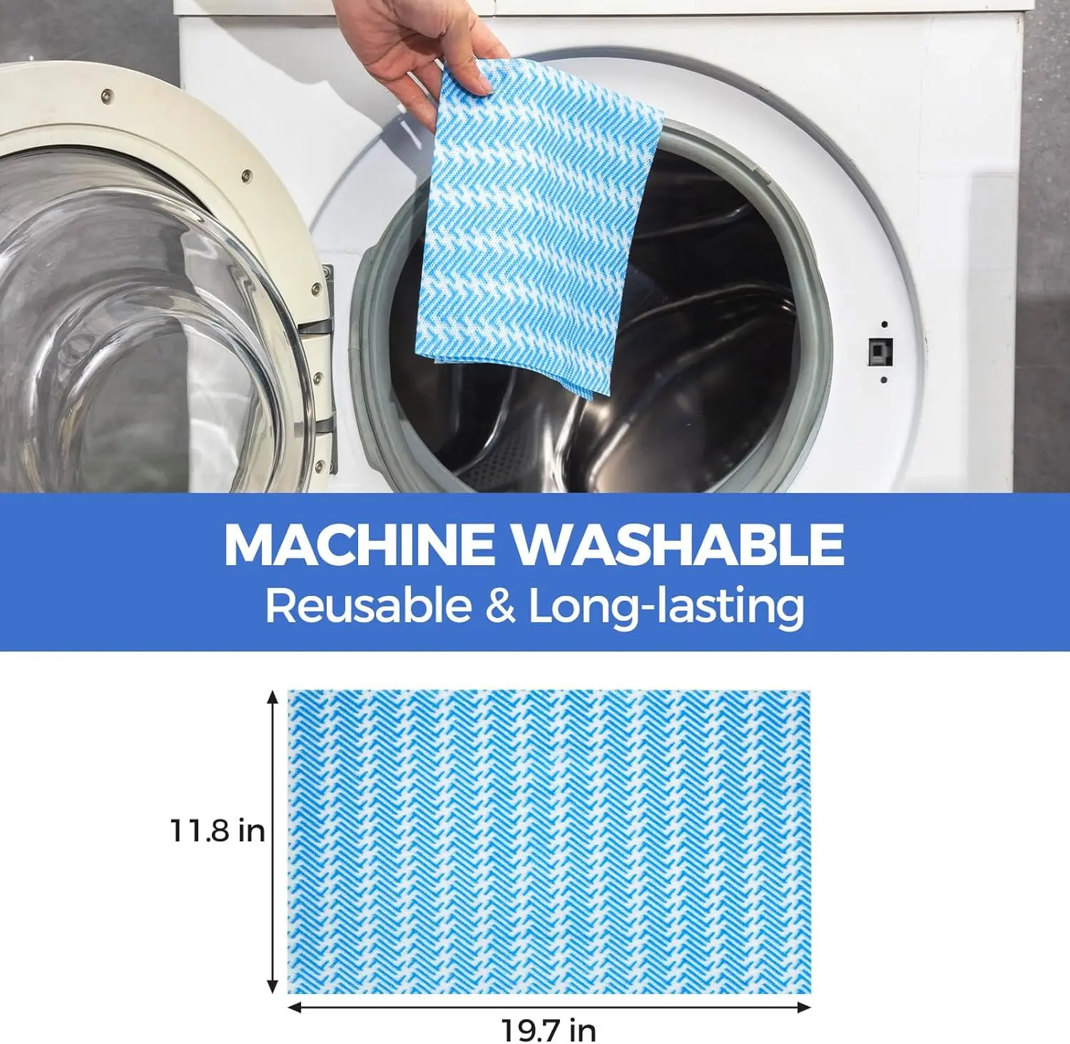 مناشف تنظيف قابلة لإعادة الاستخدام، متعددة الأغراض، متينة، ماصة، سريعة الجفاف، أزرق #6