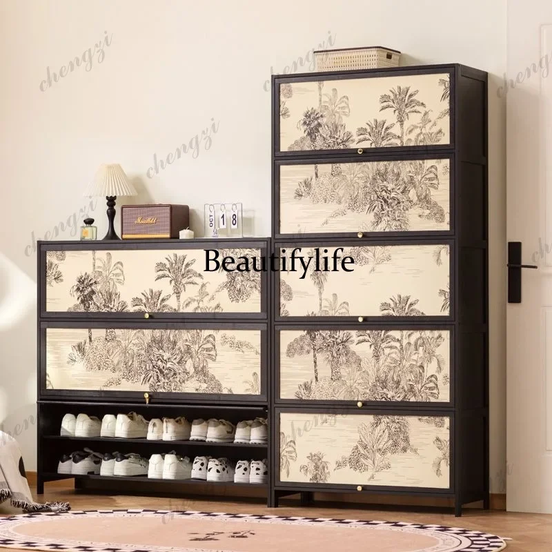 K153  shoe cabinet household door home storage cabinet integrated against the wall entrance shoe rack multi-layer simple storage