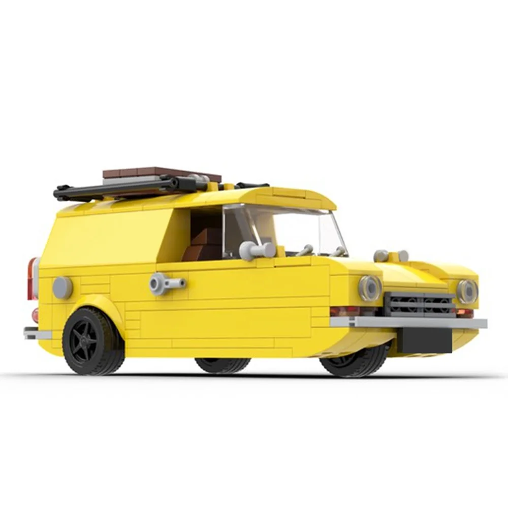 

MOC In TV Only Fools And Horses Mini Yellow Car Building Blocks Foolsal The Horsesal Reliant Regal Vehicle Collection Toys Gifts