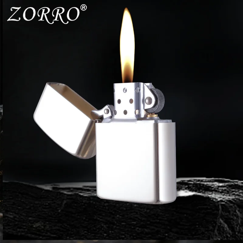 

ZORRO Z725 Elegant Slim Lighter - Windproof Flint Wheel, Copper Shell lifetime lighter metal rocker arm lighter