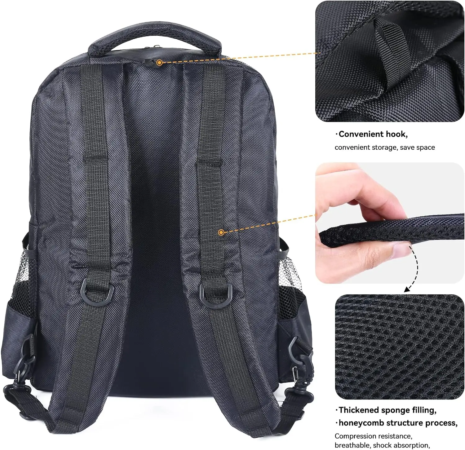 Barber Travel Backpack Black Air Cushion Design Large Capacity Bag Multifunctional Salon Carrying Case Waterproof Storage Bag