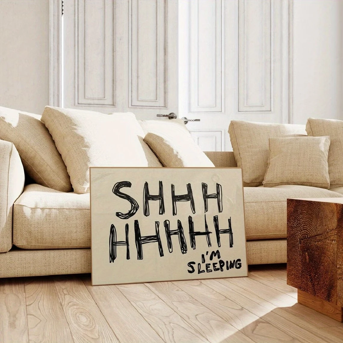 Lustiges Schlaf-Wandbild mit schlichtem, neutralem Zitat, Kunstdrucke auf Leinwand, Poster, Bild für Wohnzimmer, Schlafzimmer, Esszimmer, Heimdekoration, Geschenk