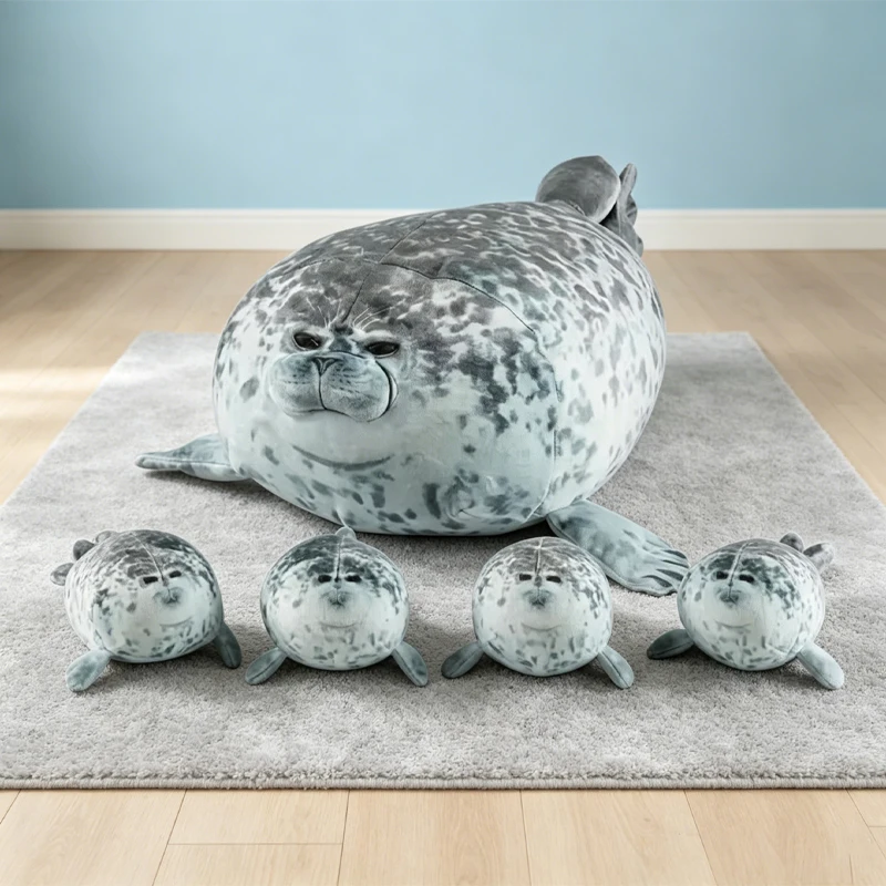 40cm Seal Five-piece Seal Plushie Mother And Son Simulated Mother And Cub Seals Soft Companion Holiday Gifts For Boys And Girls