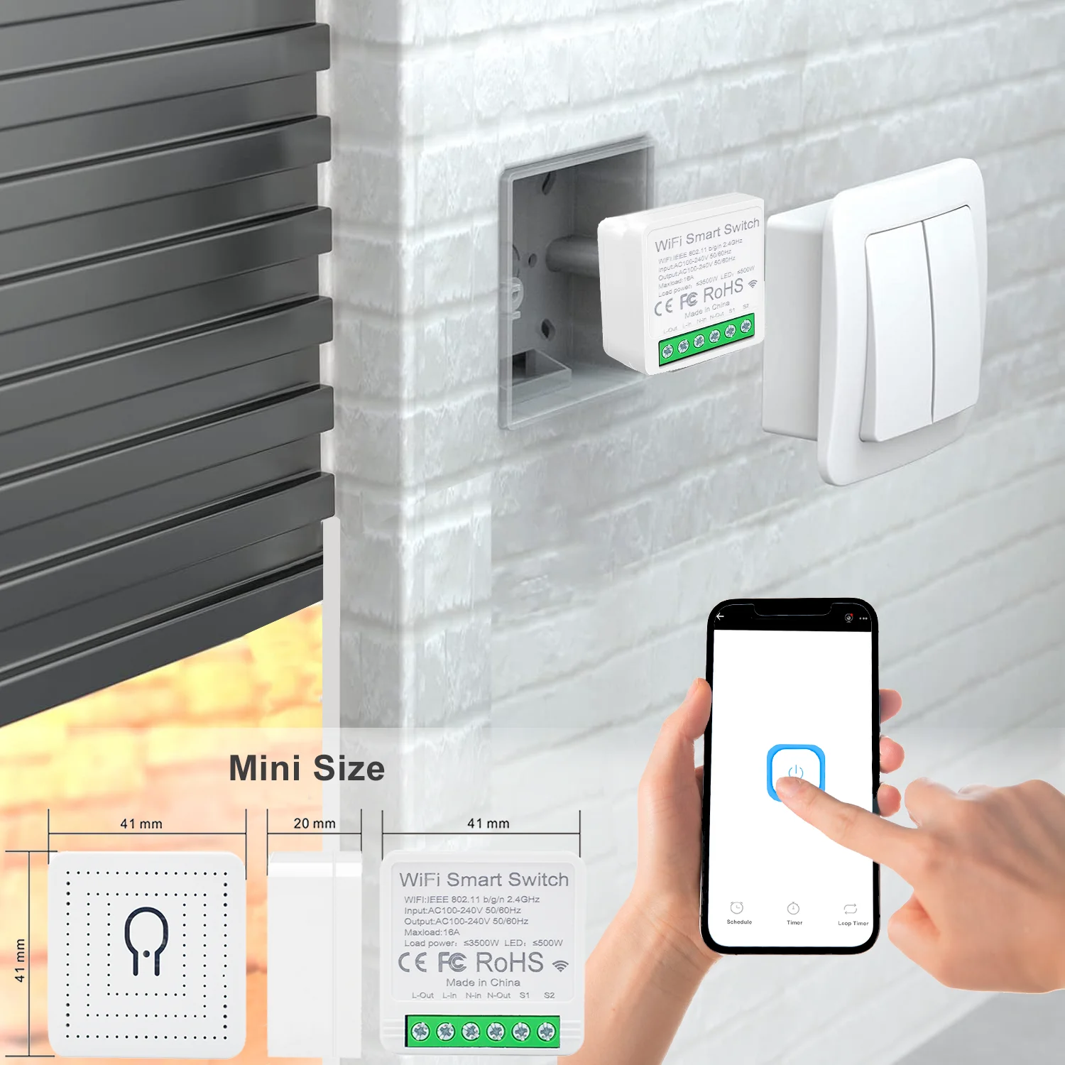 QIACHIP WiFi Smart Light Switch 2 Way Control Module AC 110V 220V Voice Control Ewelink APP Work With Alexa Google Home Alice