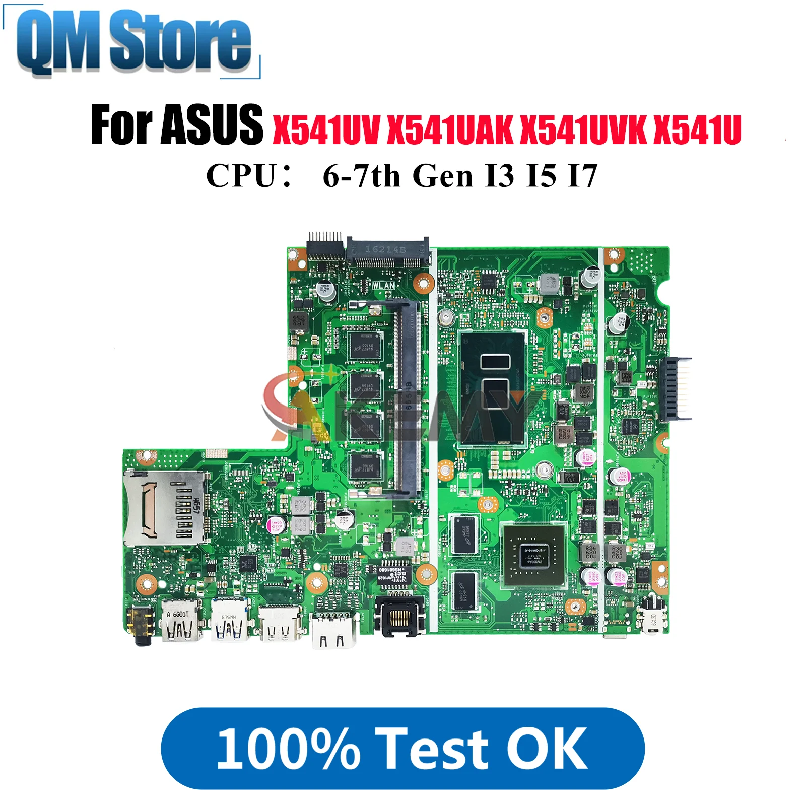 

X541UV Laptop Motherboard For ASUS VivoBook X541UAK R541U X541UJ F541U X541UV X541U A541U X541UVK A541U Mainboard I3 I5 I7 CPU