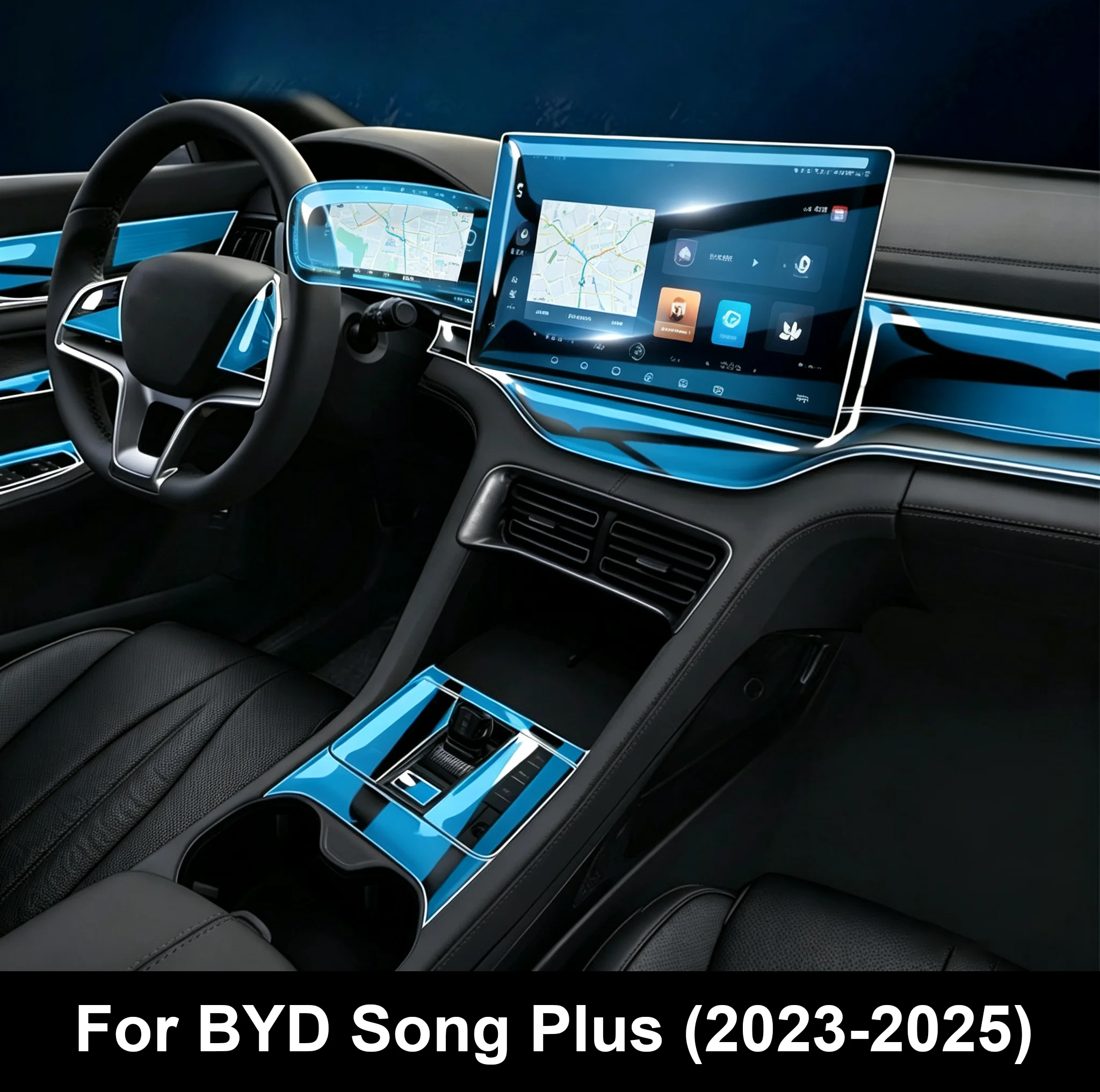 Für BYD Seal U Sealion 6 Song Plus DM-i EV 2021-2025 Auto Transparente TPU-Schutzfolie für Navigationsbildschirm PPF Kratzfest – Detail 1