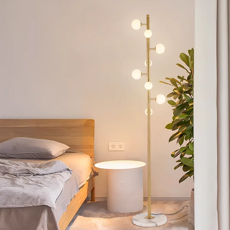 Nordic Modern Magic Beans Glass Ball Floor Lamp Living Room Bedroom Bedside Sofa Standing Lamp 9 Ball Indoor Lighting
