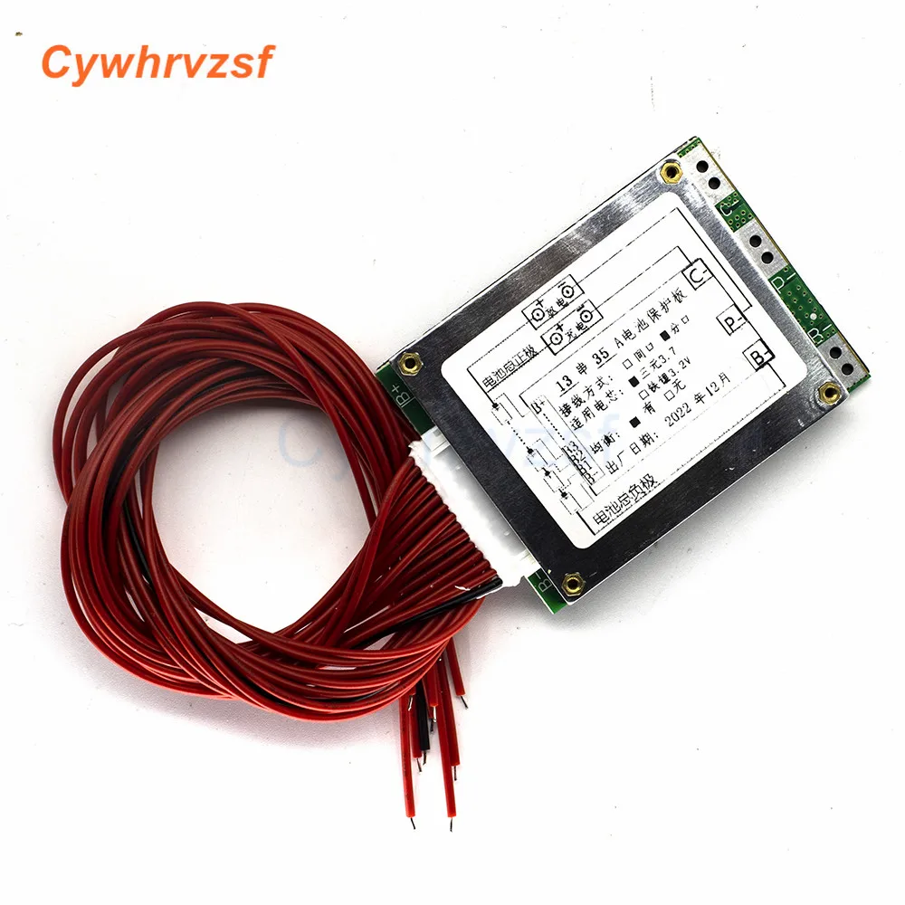 13S 35A 48V Li-ion Lithium 18650 Battery Pack BMS PCB board PCM Balance Integrated Circuits Board