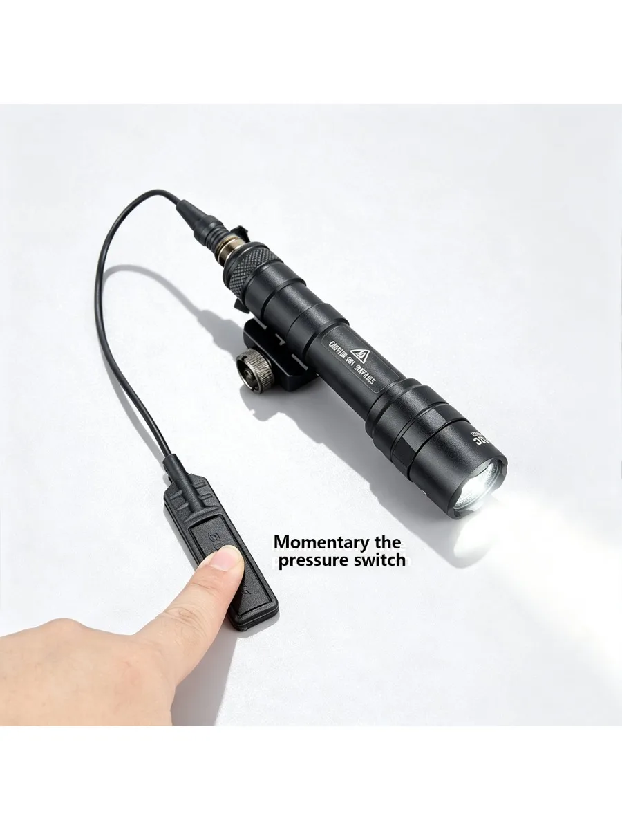 Taktyczna latarka Airsoft Surefire M600 M300, mocna, z podwójnym włącznikiem ciśnieniowym, do AR15, szyna 20mm, myśliwska, LED, M600C, lampy Scout. — 2