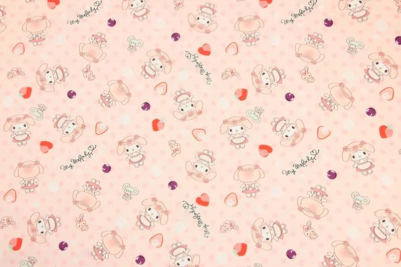 45X105cm My Melody Plain 100% Cotton Fabric For Sewing Patchwork Clothes DIY Quilting Needlework Material