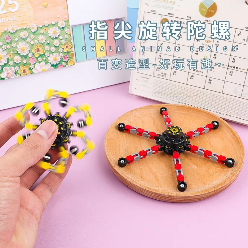 Transformowalna zabawka antystresowa typu łańcuch dla dzieci, redukująca stres, fidget spinner, losowy kolor, kreatywny prezent na Nowy Rok