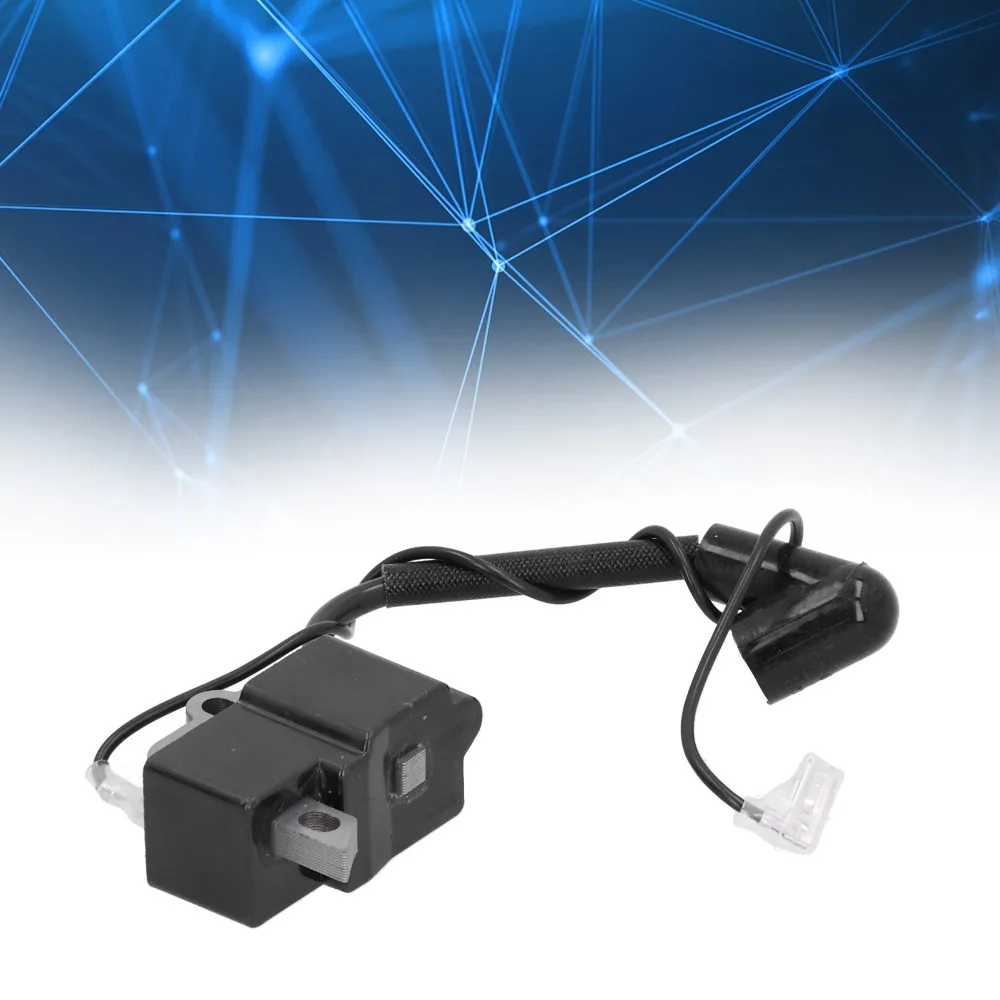 Black Chainsaw Ignition Coil Metal Compact Chainsaw Part With Wire Easy Installation Replacement Ignition Coil for STIHL MS192T
