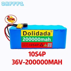 Lithium battery 36V 10s4p 60000mah-200000mah 18650 W for bike and electric scooter, large capacity, with BMS XT60 plug