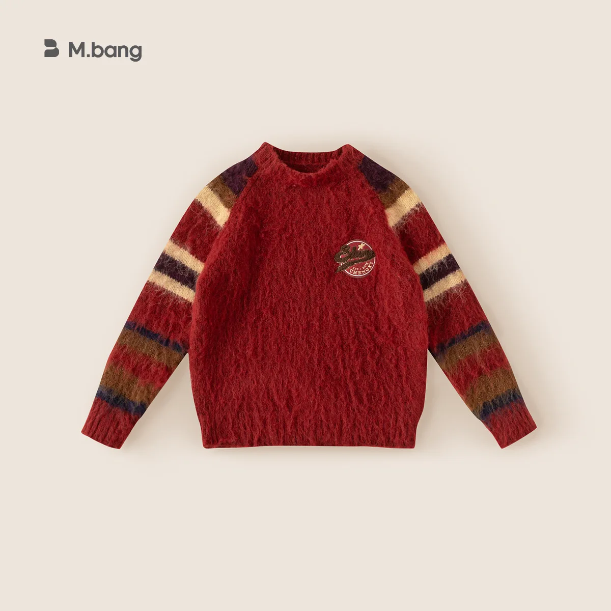 

UNITIM Toddler Girls Sweater Striped Jacquard Thick Warm Kids Boys Knitwear New Winter Contrast Infant Girls Versatile Pullovers