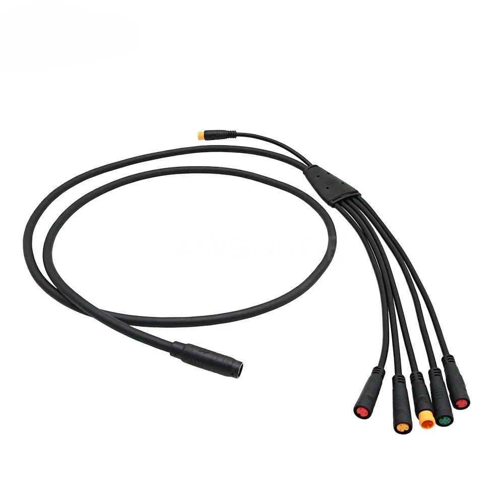 9Pin Electric Bicycle 2T5 Modified Cable Harness Flat Head Integrated Bus M8 Waterproof Head Connecting Scooter