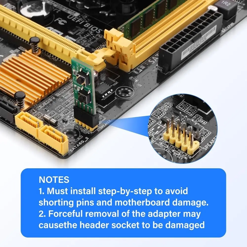 Practical 9Pin Motherboard Tester PC Assembly Universal Power Starter Board DIY Reset/Power Switch Adapter Desktop Computers
