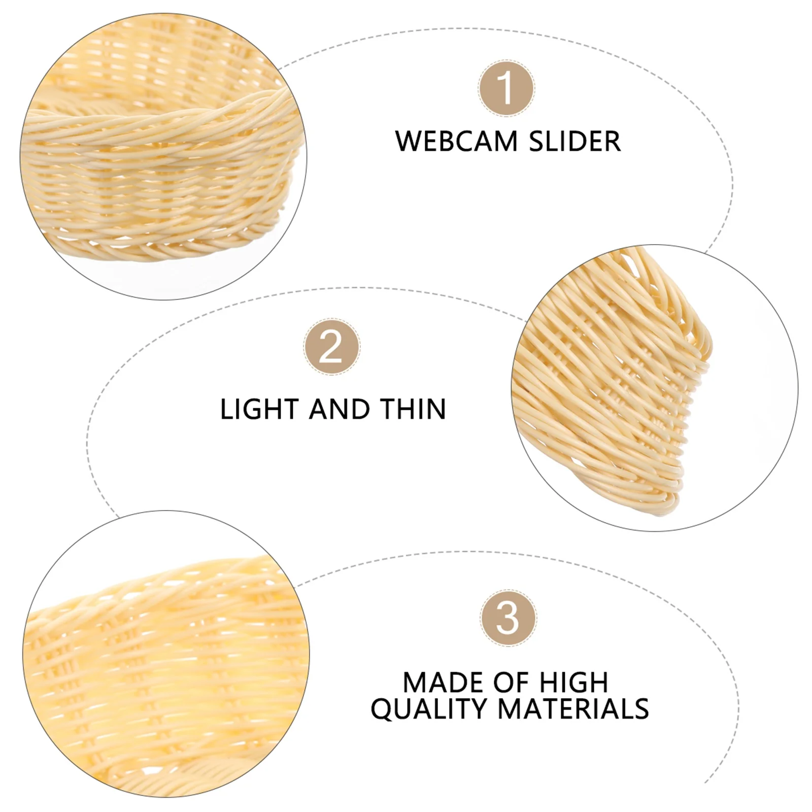 

Plastic Woven Basket Rattan Storage Basket Oval Shape Lightweight Home Kitchen Rattan Style Candy Fruit Snack Container