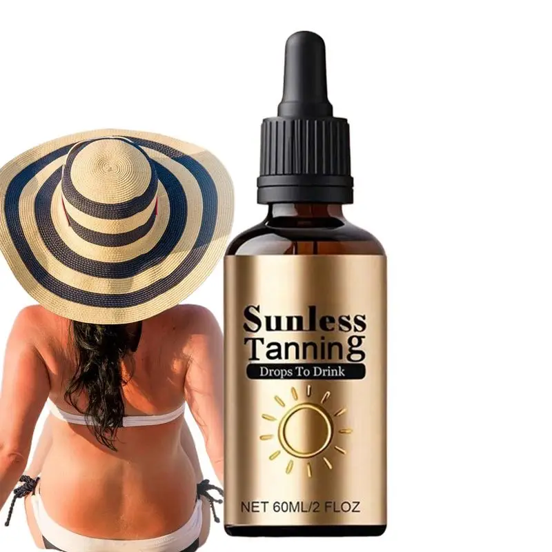 

60ml Self Tanning Drops Enhance Skin Liquid Bronzer Sunless Tanning Drops To Drink Preventing Sunburn Sunless Tanning Products