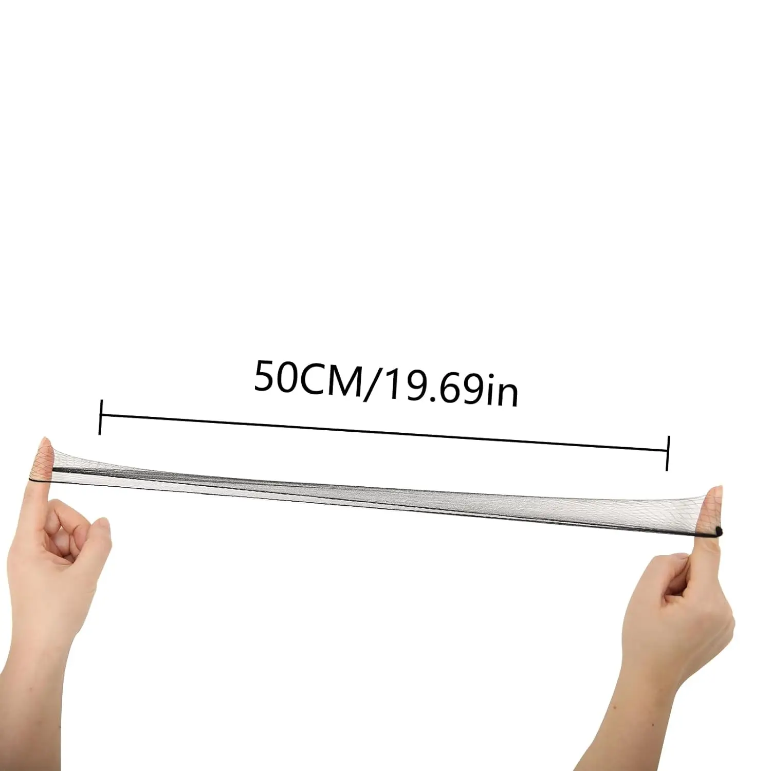 40 Stück 20 Zoll Elastische Unsichtbare Haarnetze Stretch-Mesh für Catering, Ballett-Dutt, Schlafhaarnetze, Damenperücken, Haarpflege und Styling-Zubehör – Detail 3