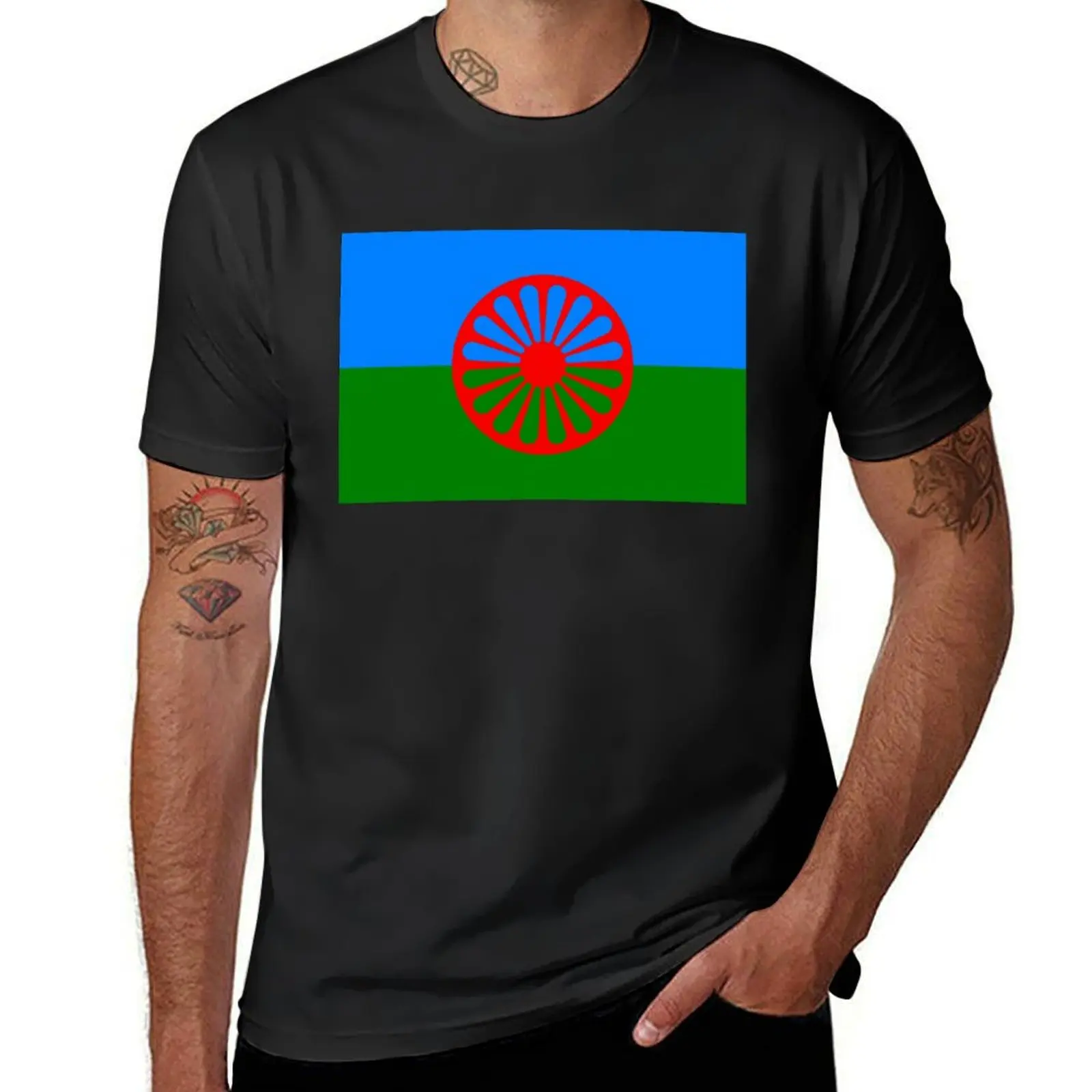 

Flag of the Romani people T-Shirt quick-drying sublime hippie clothes T-shirts for men cotton