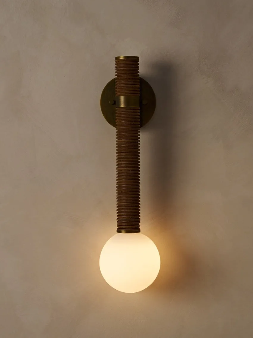 Handmade vintage leather wall lamps retro designer soft decoration hotel bedroom bedside living room pendant wall sconces lights