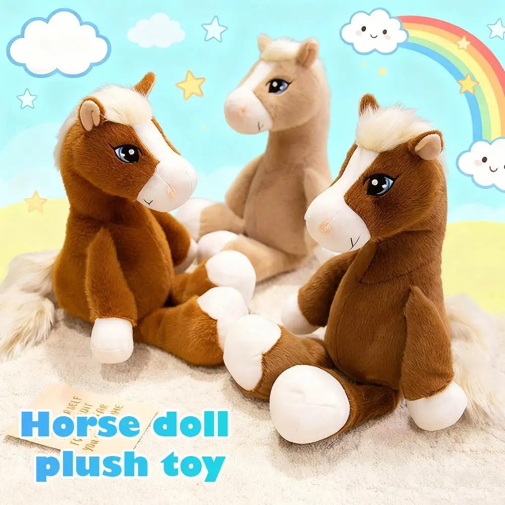 Giocattolo di peluche cavallo occhi grandi Simpatico catton farcito animale pony bambola di peluche regalo di capodanno regalo di compleanno per bambini