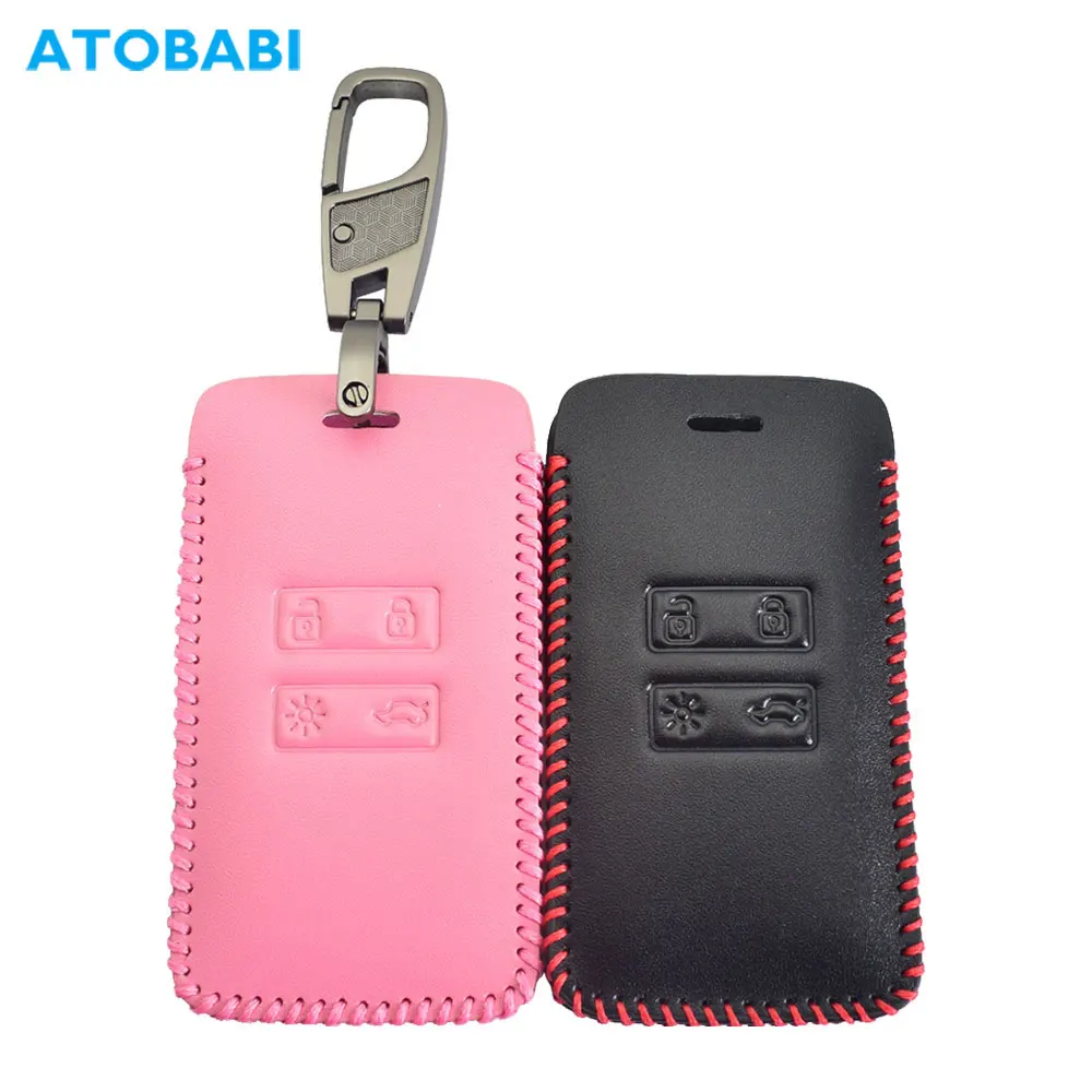 Leather Car Key Case Remote Fobs Cover For Renault Kadjar Koleos Megane Talisman Scenic Captur Dacia Clio Duster Sandero Stepway