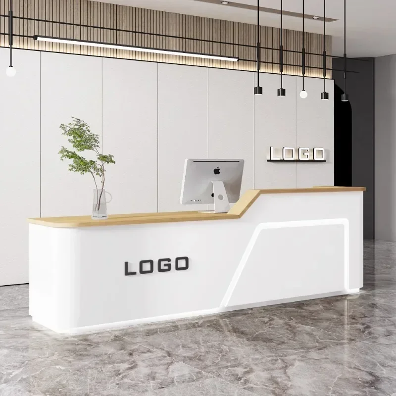 

B Hospital Counter Reception Desks Computer Luxury Modern Cashier Table Mobile White Recepcion Mostrador Beauty Salon Furniture