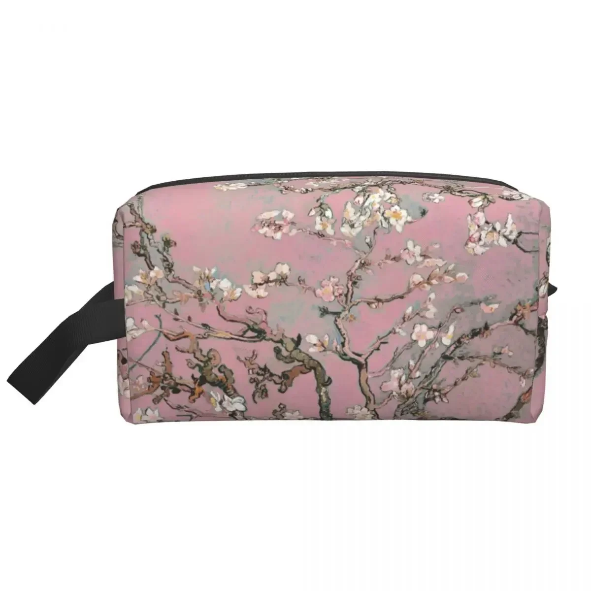 Almond Blossoms Makeup Bag Women Travel Cosmetic Organizer Cute Blossoming Almond Tree Storage Toiletry Bags