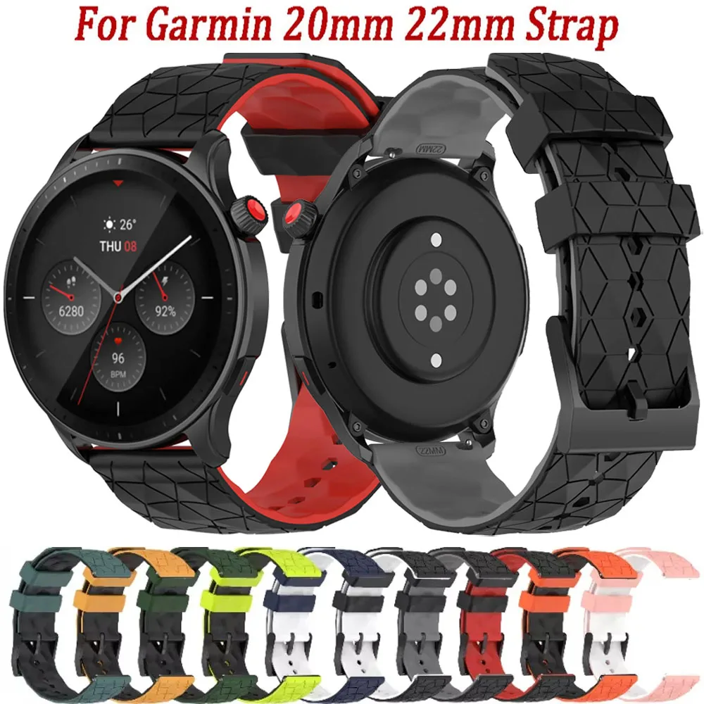 20mm 22mm Silikonarmband für Garmin Forerunner 55 165 265 965 255 Weiches Gummi Ersatz-Armband für Garmin Active 5/Vivoactive 5