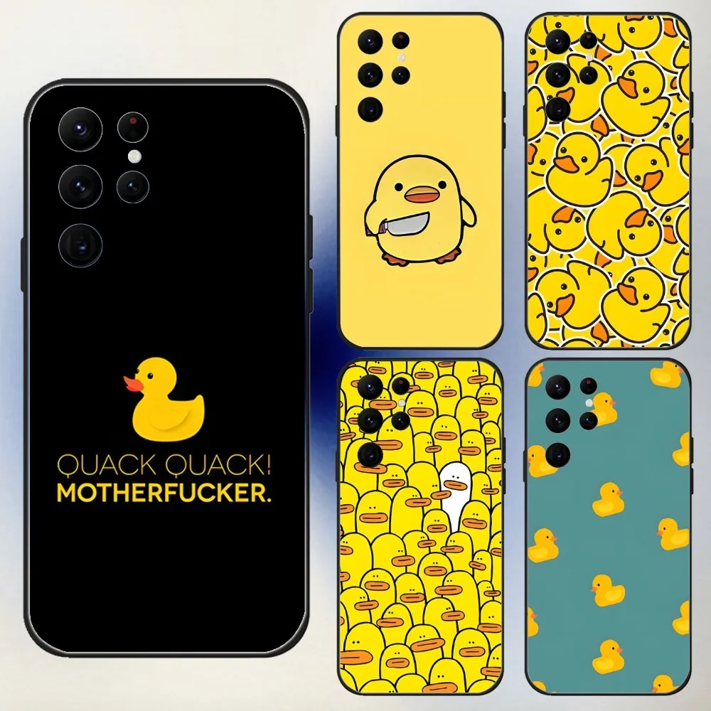 Yellow Duck   Phone Case For Samsung S24,23,22,30,21,10,9,Ultra,Plus,Lite,FE,5G Black Soft Case