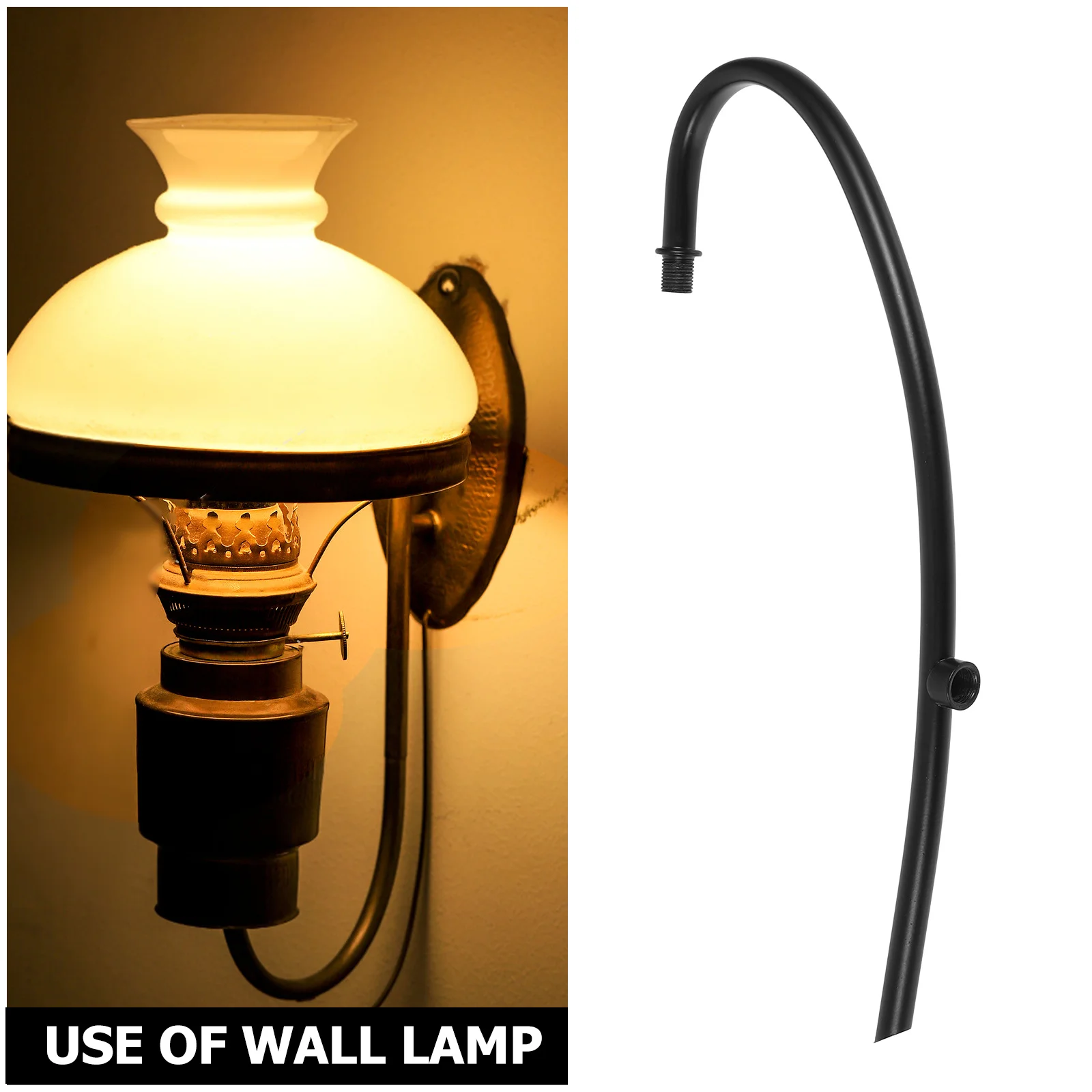 Wall Curved Stem Replacement Lamp Stem For Diy Lighting Fixture Durable Threaded Tube Wall Lamp Repair Part