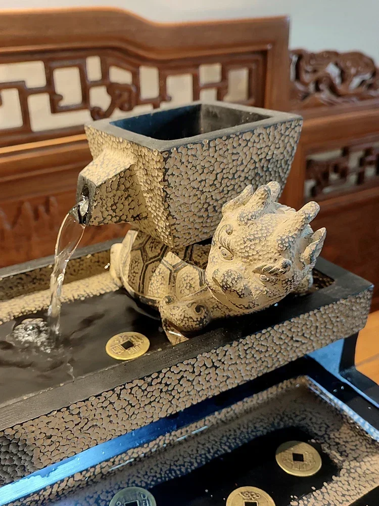 Pecera de Escritorio para Sala de Estar TAO Tao, Agua Circulante, Atrae la Fortuna, Decoración con Agua que Fluye sin Fin, Regalo de Inauguración de Tienda