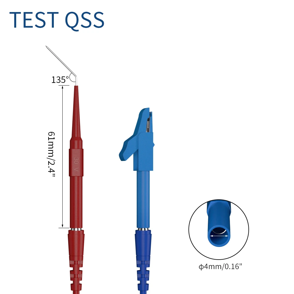QSS 25個入りマルチメータテストリードキット 4mmバナナプラグ - ワニ口クリップテストリード、テストプローブ、バックプローブキット付き