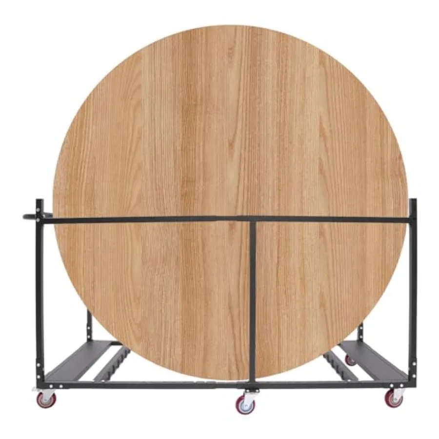 

Складная тележка-стеллаж для столов и стульев, передвижная, для круглых столов диаметром 60 дюймов, сверхпрочная, черная, с высокой вместимостью для хранения