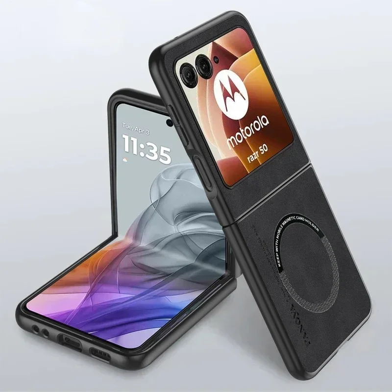 Luxuriöse Schafsleder-Flip-Handyhülle für Motorola Moto Razr 70 Ultra 60 50 40 Razr Ultra 2026 2025 2024 2023 Magnetische Abdeckung – Detail 4