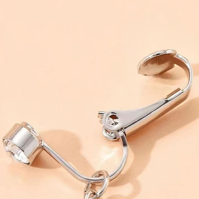 E0BF Bequemer Bauchclip aus Kupfer ohne Piercing, einfach zu tragende Nabelringe, vielseitiges Körperschmuck-Accessoire für den